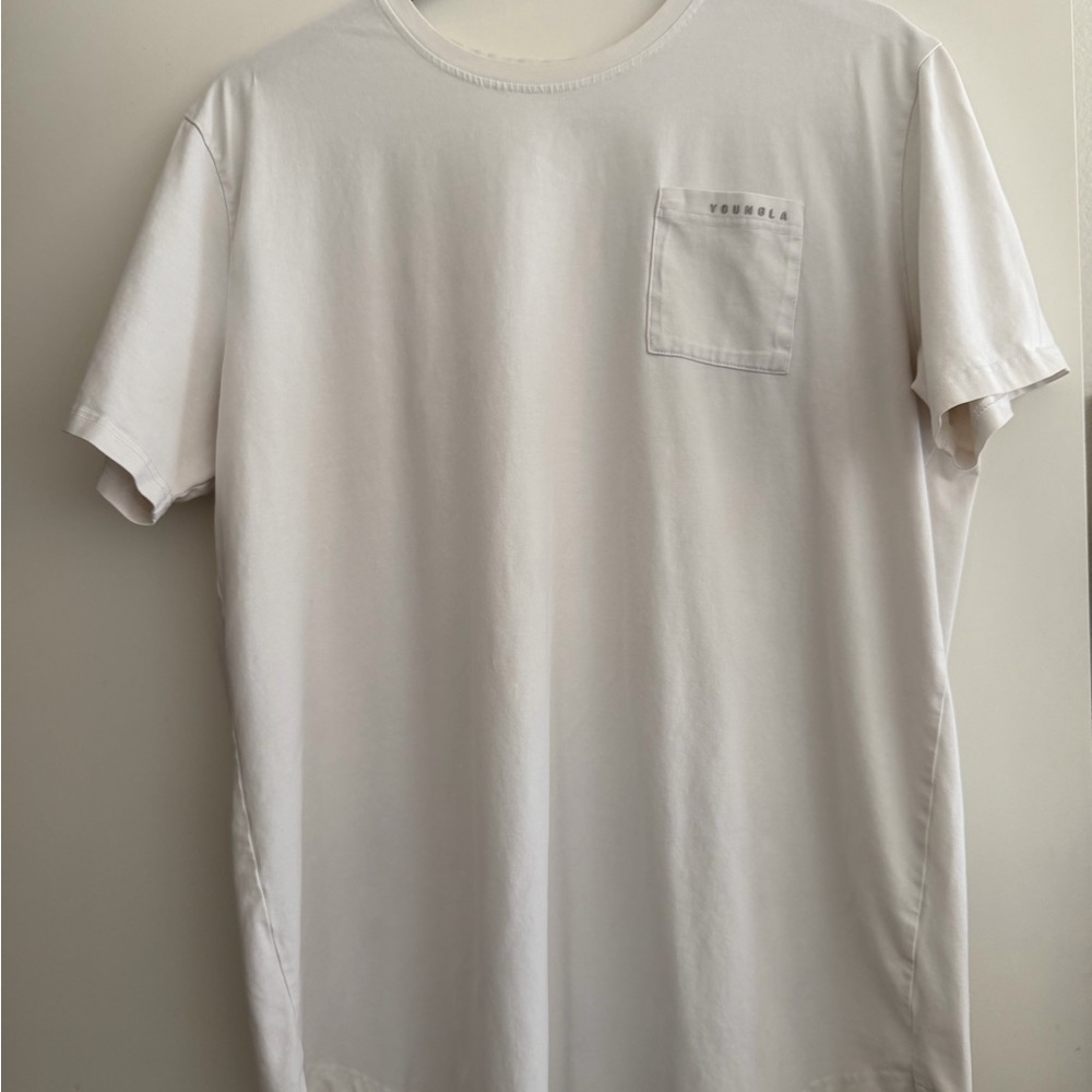 YoungLA Men’s #406 White Perfect Pocket Crewneck T-Shirt